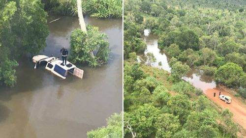 Northern Territory police have used the incident to highlight the dangers of driving through floodwaters. (Northern Territory Police, Fire and Emergency Services/Facebook)