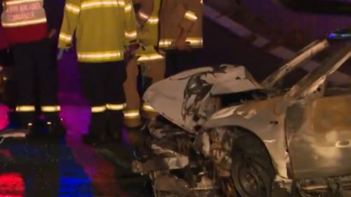Two people, including the driver, fled the scene after the crash. (9NEWS)