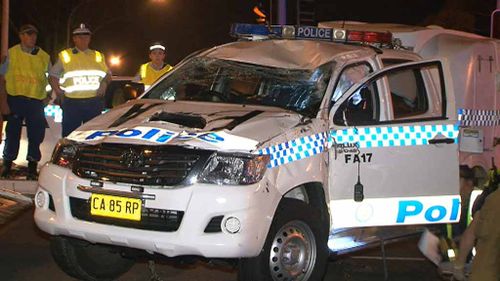 The wagon was travelling through Prairiewood when the driver lost control and the vehicle rolled onto its roof. (9NEWS)