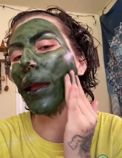 Chlorophyll face mask fail TikTok video