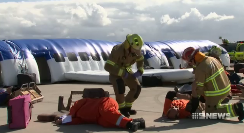 The exercise was for Ambulance, Fire and Police officers to cope in the event of an actual plane crash.