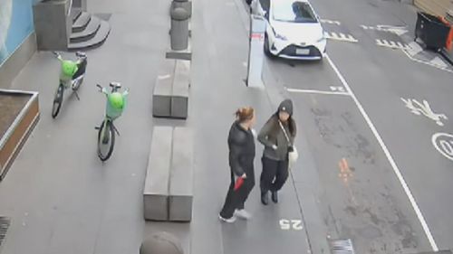 A capture from the CCTV footage of a random stabbing attack in Melbourne's CBD in October