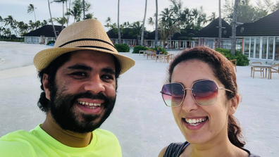 Khaled Mokhatar and Peri Abouzeid  in the Maldives