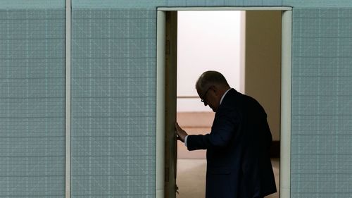 Former Prime Minister Scott Morrison departs Question Time at Parliament House in Canberra on Tuesday 23 May 2023.