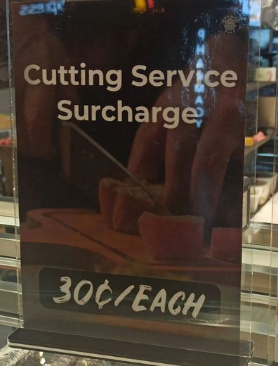 Sushi extra charge