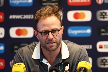 Assistant coach Dan Palmer speaks to the media during a Wallabies press conference.