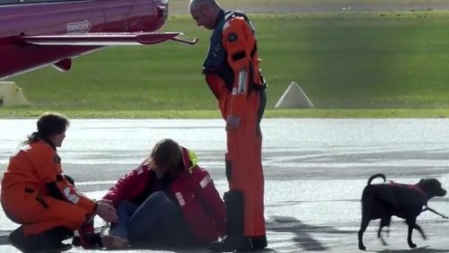 Willi Fantom and his dog Captain Mischief were rescued after Willi's yacht ran aground off the South Australian coast.