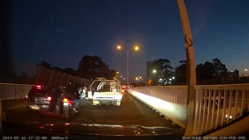 190601 Blacktown Sydney road rage incident armed motorcyclist dash cam footage crime news NSW Australia