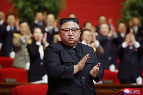 North Korean leader Kim Jong Un claps his hands at meeting of the ruling party congress in Pyongyang in January.