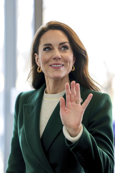 Kate, Princess of Wales arrives at the University of Leeds in Leeds, England, Tuesday Jan. 31, 2023, where she will join students on the Childhood Studies programme which focuses on a broad approach to early childhood development. 