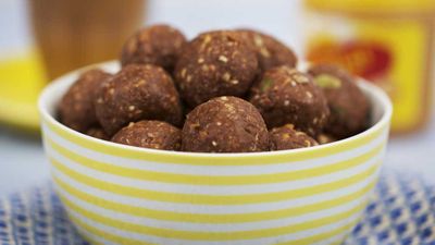 Recipe: <a href="http://kitchen.nine.com.au/2017/08/16/15/16/will-and-steves-peanut-butter-and-toasted-coconut-protein-balls" target="_top">Will and Steve's bliss balls</a>