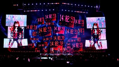 SYDNEY, AUSTRALIA - JUNE 04: Katy Perry performs at Qudos Bank Arena on June 04, 2025 in Sydney, Australia. (Photo by Don Arnold/WireImage)