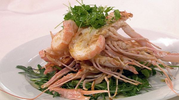 Scampi with sambuca butter