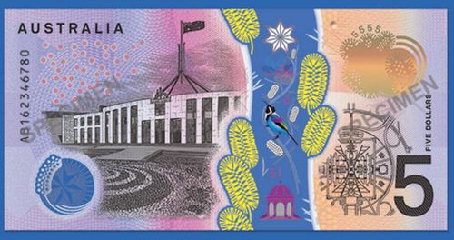 The serial number side of the new banknote.
