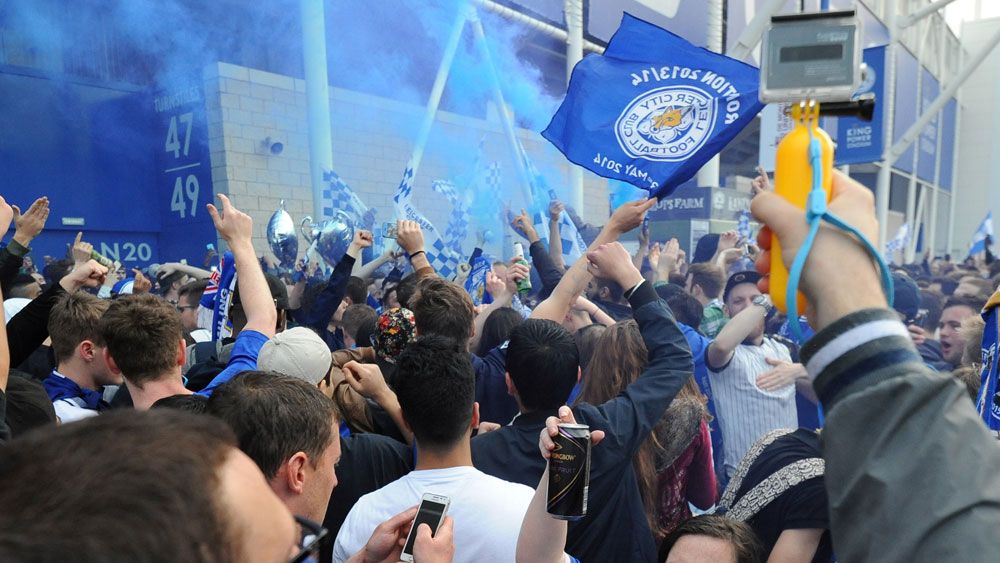 Leicester fans partying too hard