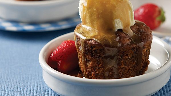 Rena Patten's mini sticky date puddings with caramel sauce