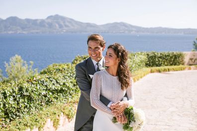 Rafael Nadal poses with wife Maria Francisca Perello