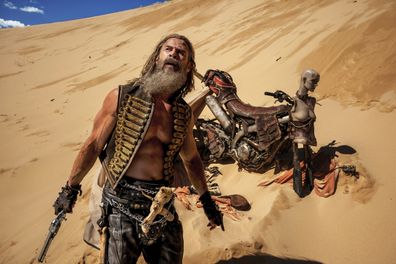 Chris Hemsworth in a scene from "Furiosa: A Mad Max Saga." 