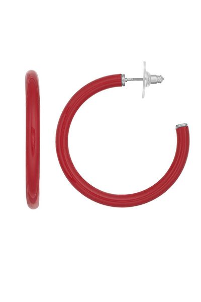 <a href="http://www.kohls.com/product/prd-2441485/red-hoop-earrings.jsp" target="_blank">Kohl’s hoop earring, $11 at Kohls.com</a>