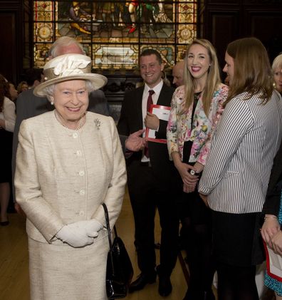 Her Majesty attends a journalism charity convention in 2014.