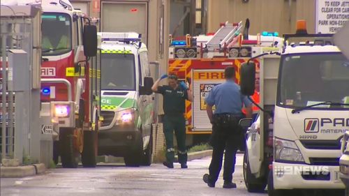 The chemical was found leaking from a pipe as the men unloaded the chemical from a supply ship. Picture: 9NEWS