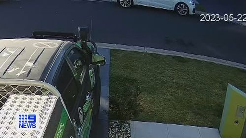 New footage of the killers who shot dead a student in Sydney's west shows them waiting out the front of a family home for about 15 minutes before the attack in Elizabeth Hills.