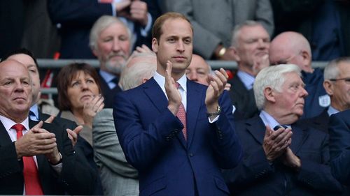 The Duke of Cambridge before a friendly World Cup game between England and Peru in 2014. (AAP)
