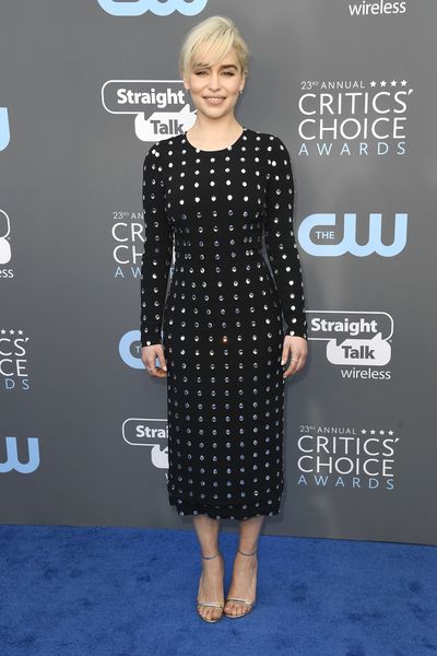Actress Emilia Clarke at the 2018 Critics Choice Awards