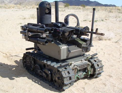 The QinetiQ Modular Advanced Armed Robotic System (MAARS), an unmanned vehicle for use in ground combat.