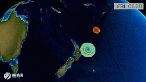 Seismic activity over New Zealand overnight, including three major earthquakes.