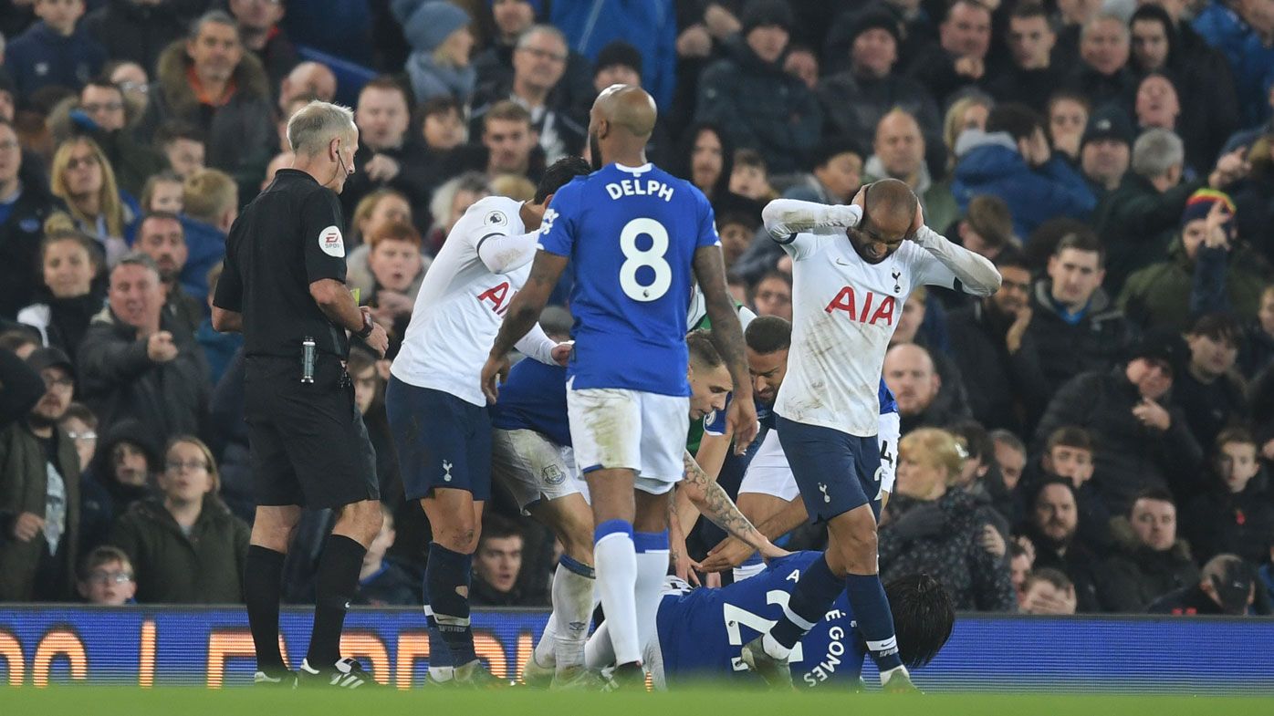 EPL players in tears over horrific leg injury to Andre Gomes in Everton's 1-1 draw with Tottenham