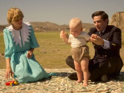 Diana, William and Charles in The Crown.