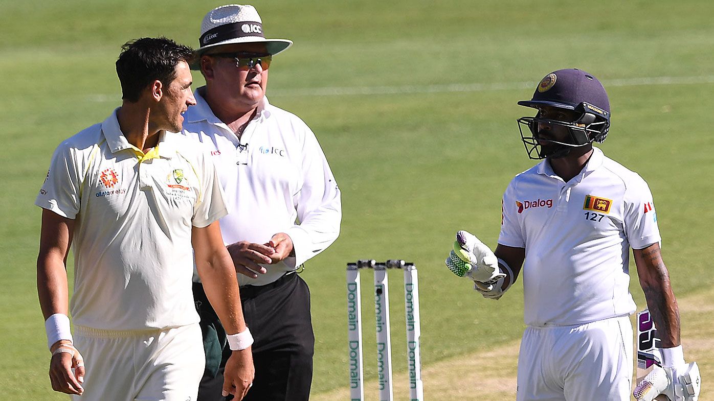 Frustrated Mitchell Starc involved in fiery exchange with Sri Lankan wicketkeeper Niroshan Dickwella