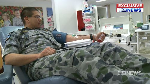 Australia is just the third nation in the world to provide frozen blood to the military. (9NEWS)