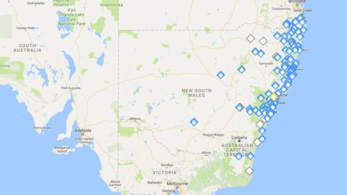 NSW RFS confirmed on Wednesday there are more than 70 fires burning across the state, with 20 yet to be contained. (NSW RFS)