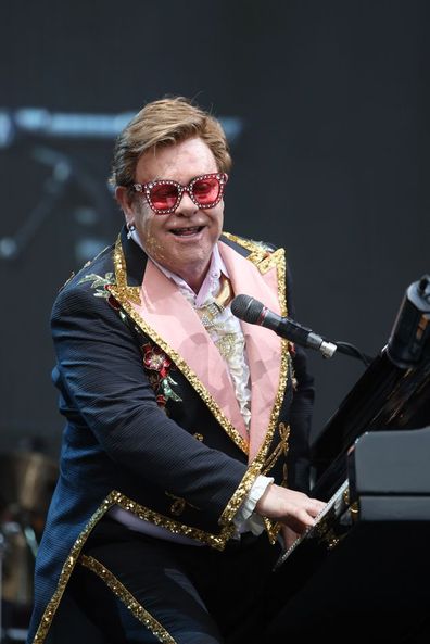 Elton John performs at Mt Smart Stadium on February 16, 2020 in Auckland, New Zealand.