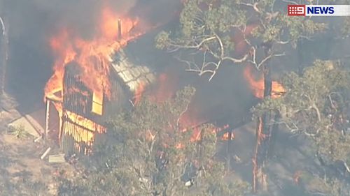 Fire crews are battling a blaze at Wensleydale, on Victoria's Surf Coast. (9NEWS)