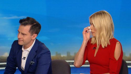 Today Extra hosts David Campbell and Sonia Kruger struggle to contain their sadness at hearing the story. 