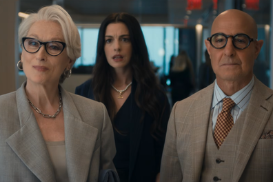 Meryl Streep, Anne Hathaway and Stanley Tucci in the trailer for The Devil Wears Prada 2