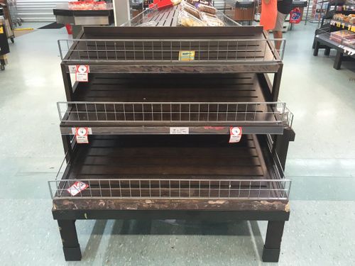 Empty shelves at a Broome supermarket. (Rebecca Johns)