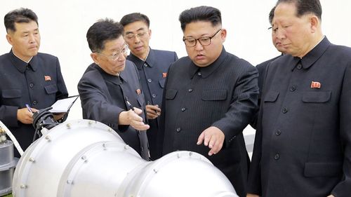 North Korean ruler Kim Jong-Un inspects a nuclear device. (Photo: AP).