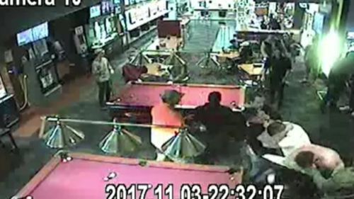 Security cameras captured the brawl at the Lara Hotel on November 3 last year. (Supplied)