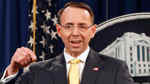 Deputy Attorney General Rod Rosenstein announced the charges.
 (AAP)