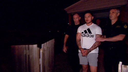 One punch attacker Caleb Maraku was arrested by Border Force officers.
