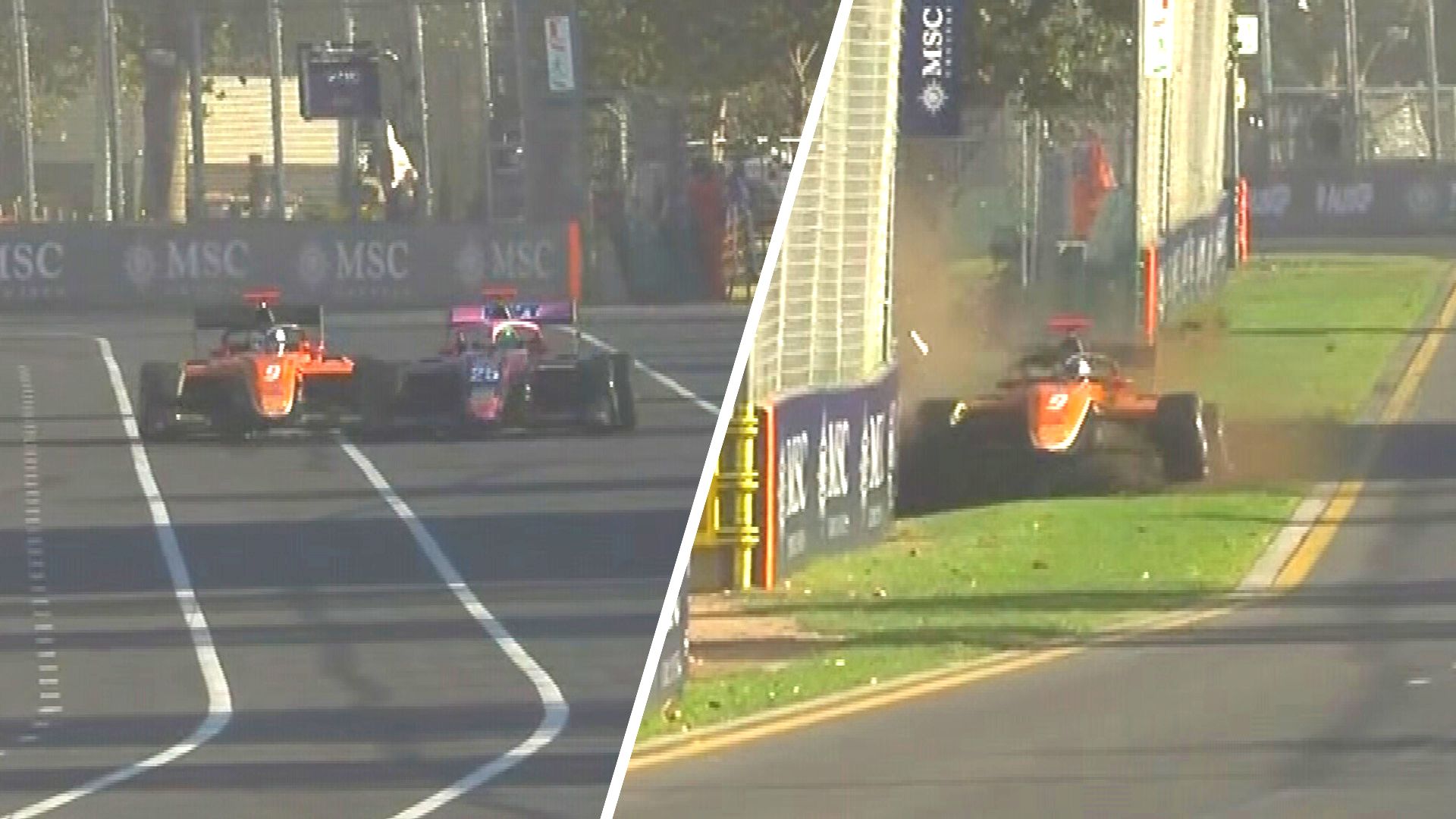 Nikola Tsolov appeared to deliberately shove F3 rival Alex Dunne into the wall late in practice at the Australian Grand Prix.