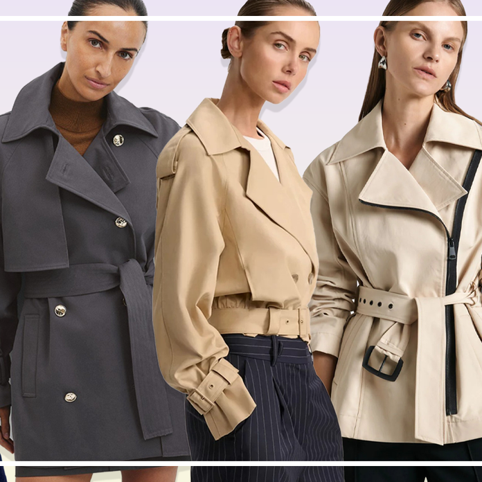 Crop Trench Coat For Women 2024 Belt Cropped Trench Spring Jacket