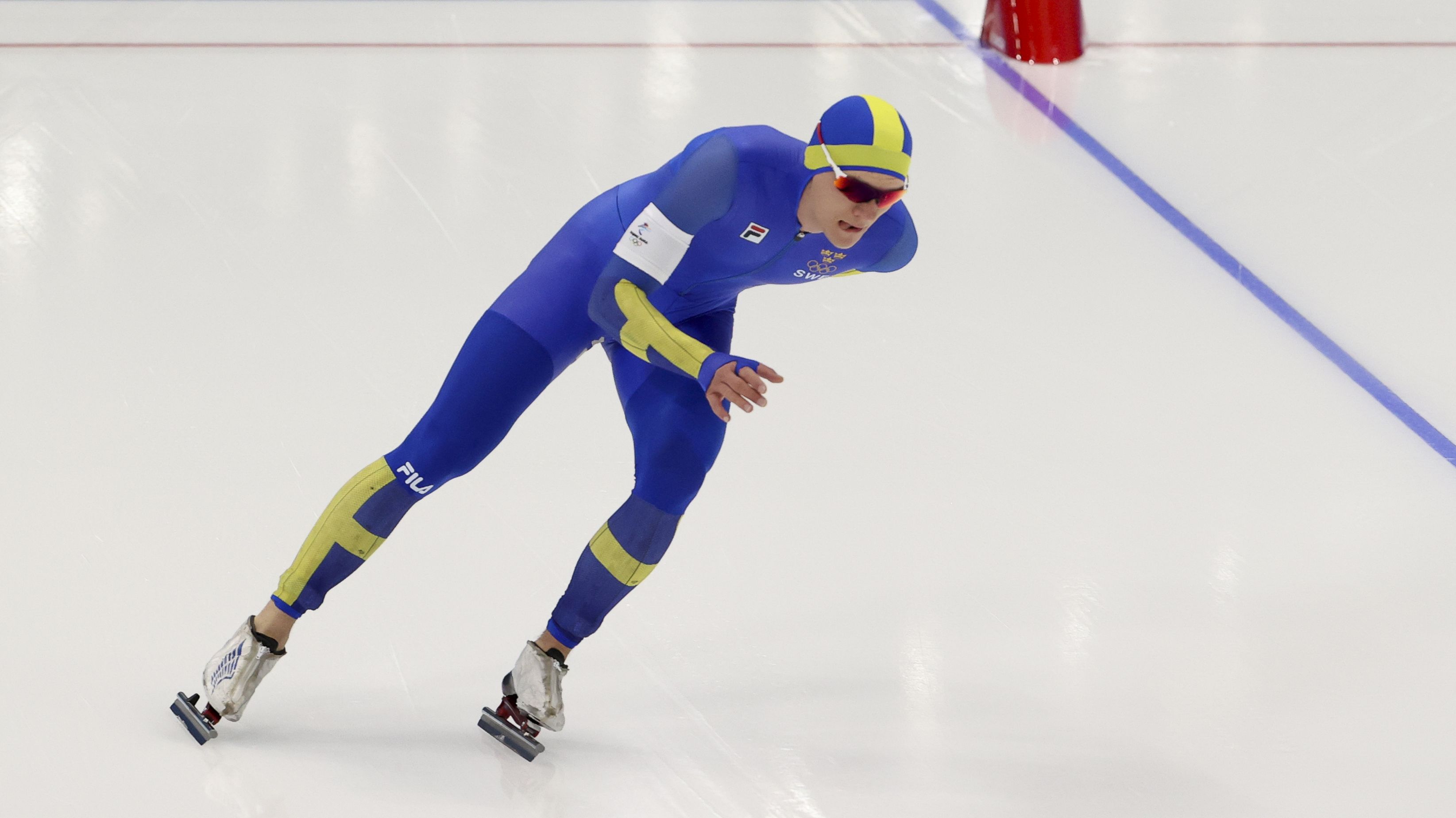 Nils van der Poel of Sweden skates during the Men&#x27;s 5000m