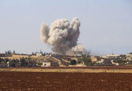 An explosion in Idlib, the last rebel bastion in the area which was expecting to see a military offensive by Syrian troops.