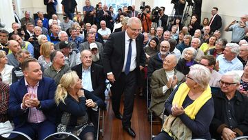 Prime Minister Scott Morrison arrives at a retirees forum in Midland, WA.