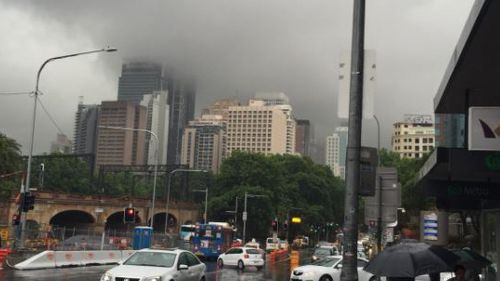 'Fractostratus' clouds blanketed the Sydney CBD. (BOM New South Wales)